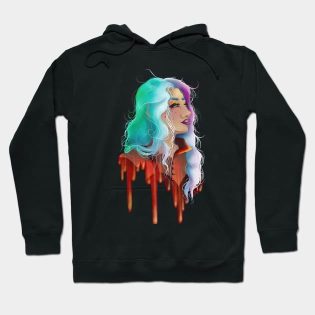 Drippy Dreamy Portrait Hoodie by Labrattish